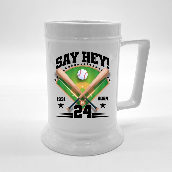 Say Hey Baseball Legend Willie Mays Tribute 1931 2024 Front & Back Beer Stein