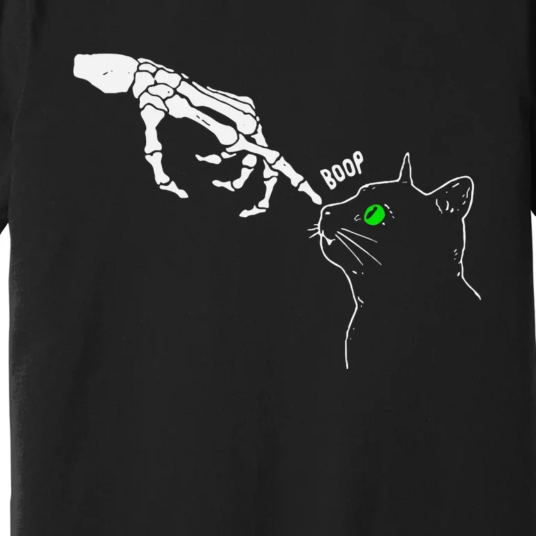 Skeleton Hand Boop On A CatS Nose Premium T-Shirt