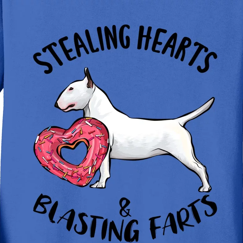 Stealing Hearts Blasting Farts Bull Terrier Valentines Day Gift Kids Long Sleeve Shirt