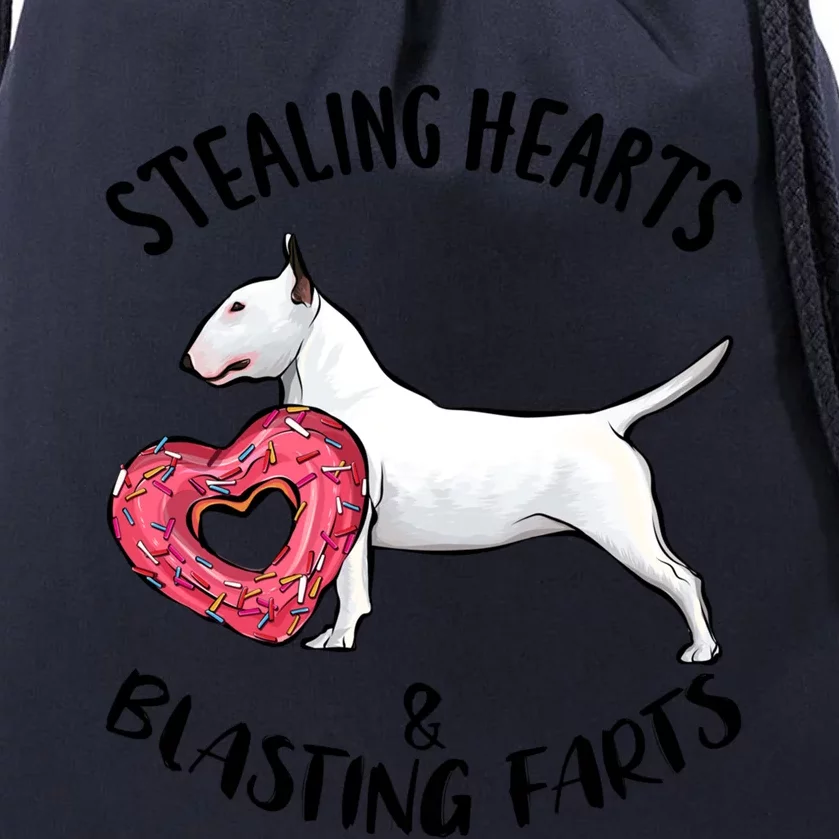 Stealing Hearts Blasting Farts Bull Terrier Valentines Day Gift Drawstring Bag