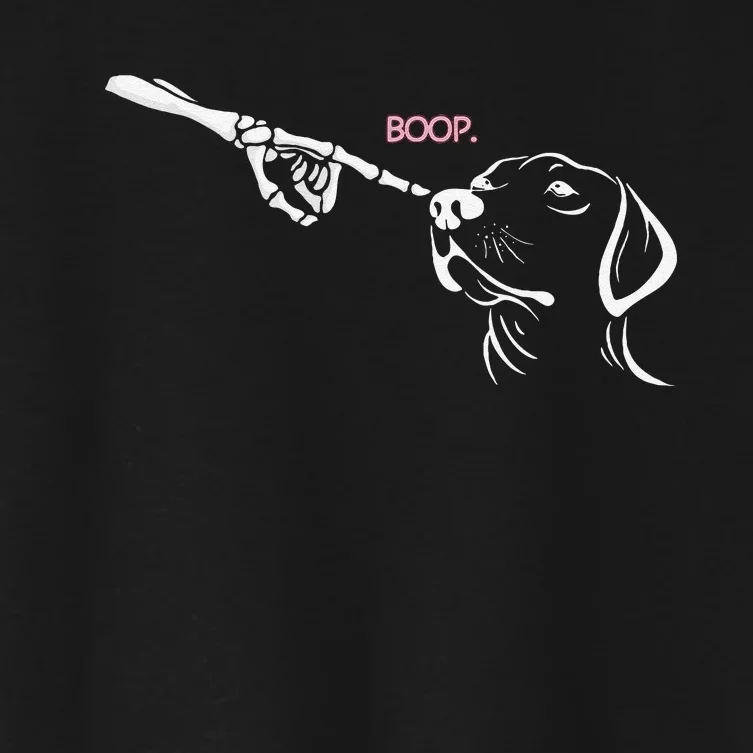 Skeleton Hand Boop Dog Nose Halloween Women's Crop Top Tee