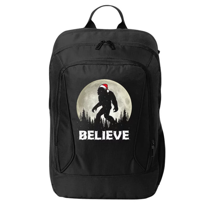 Santa Hat Bigfoot Believe Christmas Lights Rock Sasquatch City Backpack