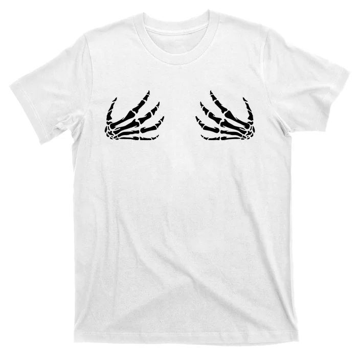 Skeleton Hand Boobs Funny Halloween Costume Ggift T-Shirt