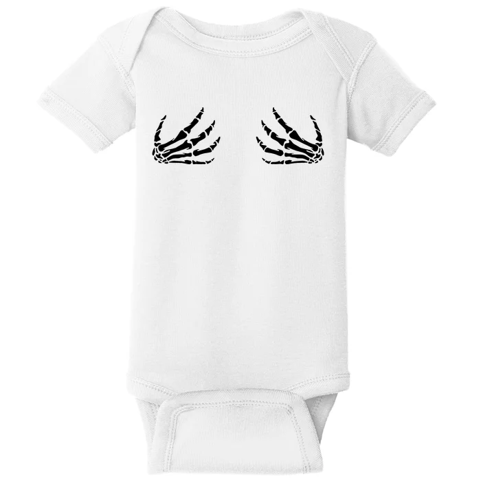 Skeleton Hand Boobs Funny Halloween Costume Ggift Baby Bodysuit