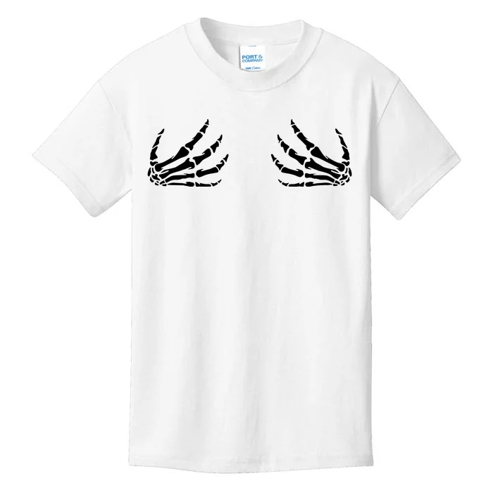 Skeleton Hand Boobs Funny Halloween Costume Ggift Kids T-Shirt