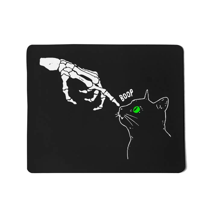 Skeleton Hand Boop On A CatS Nose Funny Halloween Mousepad