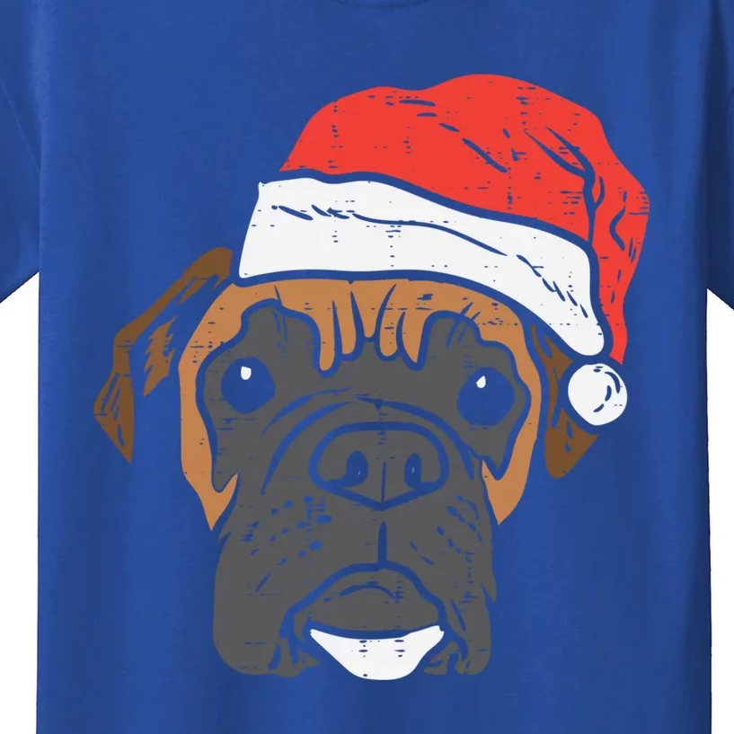 Santa Hat Boxer Dog Christmas Pjs Xmas Dog Lover Owner Cute Gift Kids T-Shirt