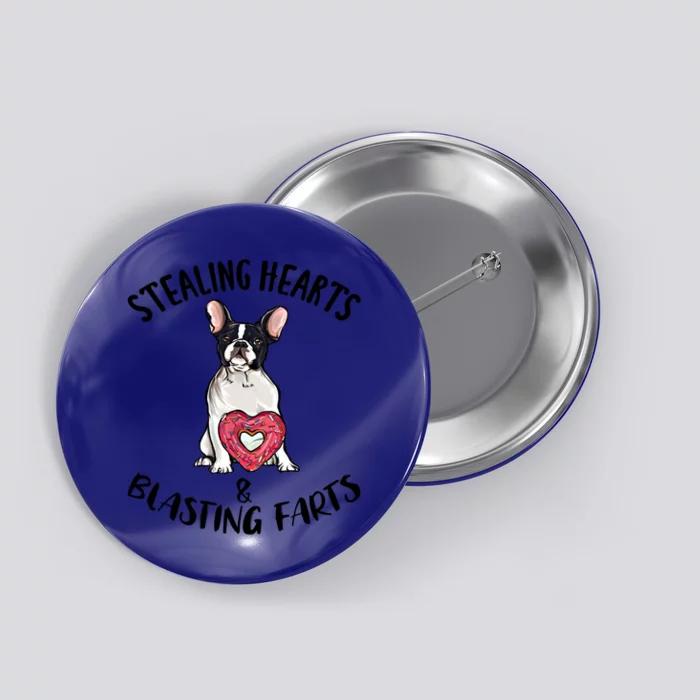 Stealing Hearts Blasting Farts French Bulldog Valentines Day Cute Gift Button