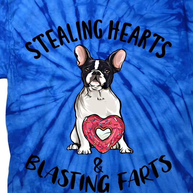 Stealing Hearts Blasting Farts French Bulldog Valentines Day Cute Gift Tie-Dye T-Shirt