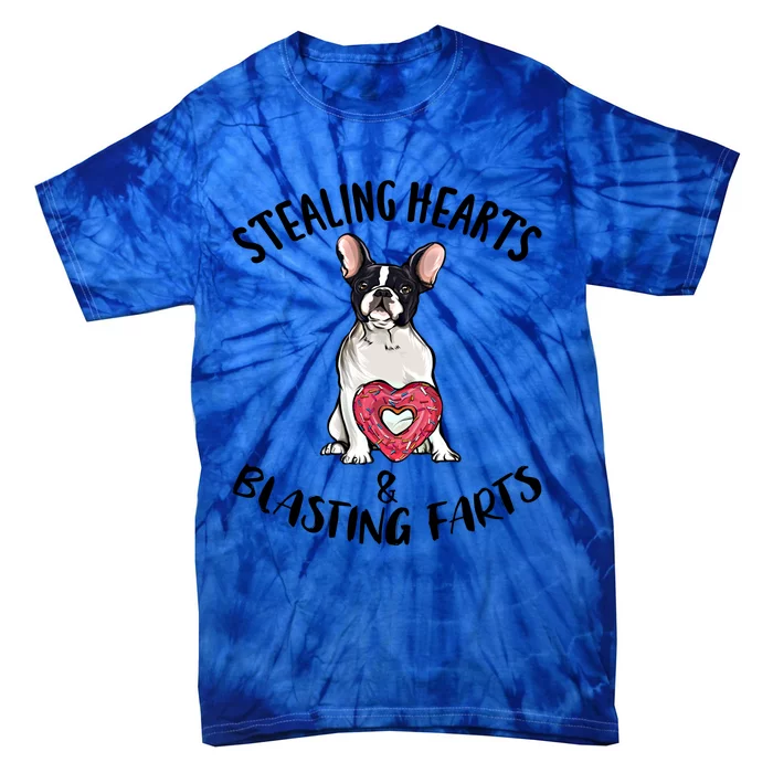 Stealing Hearts Blasting Farts French Bulldog Valentines Day Cute Gift Tie-Dye T-Shirt