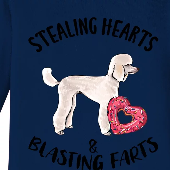 Stealing Hearts Blasting Farts Poodle Valentines Day Meaningful Gift Baby Long Sleeve Bodysuit