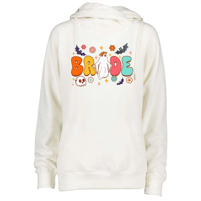 Spooky Halloween Bride To Be Bachelorette Party Matching Womens Funnel Neck Pullover Hood