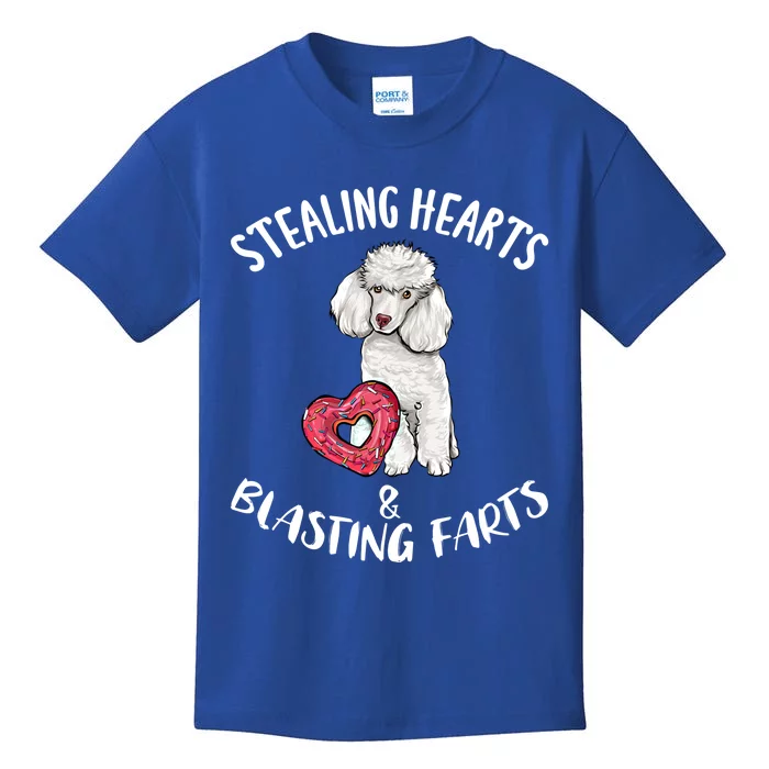 Stealing Hearts Blasting Farts Poodle Valentines Day Gift Kids T-Shirt