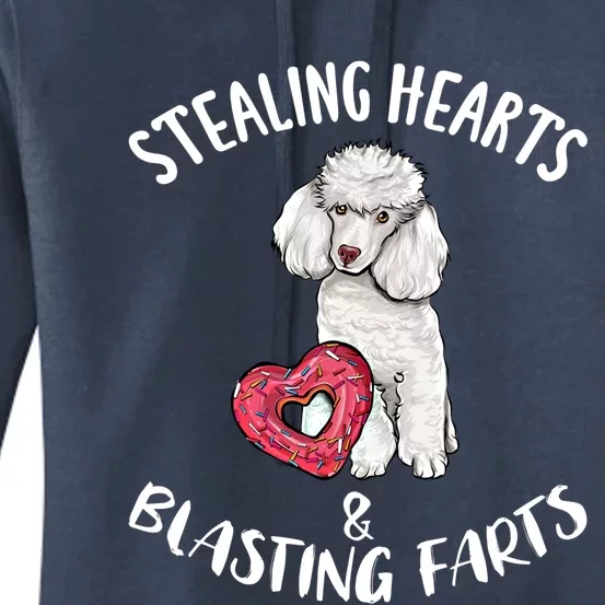 Stealing Hearts Blasting Farts Poodle Valentines Day Gift Women's Pullover Hoodie