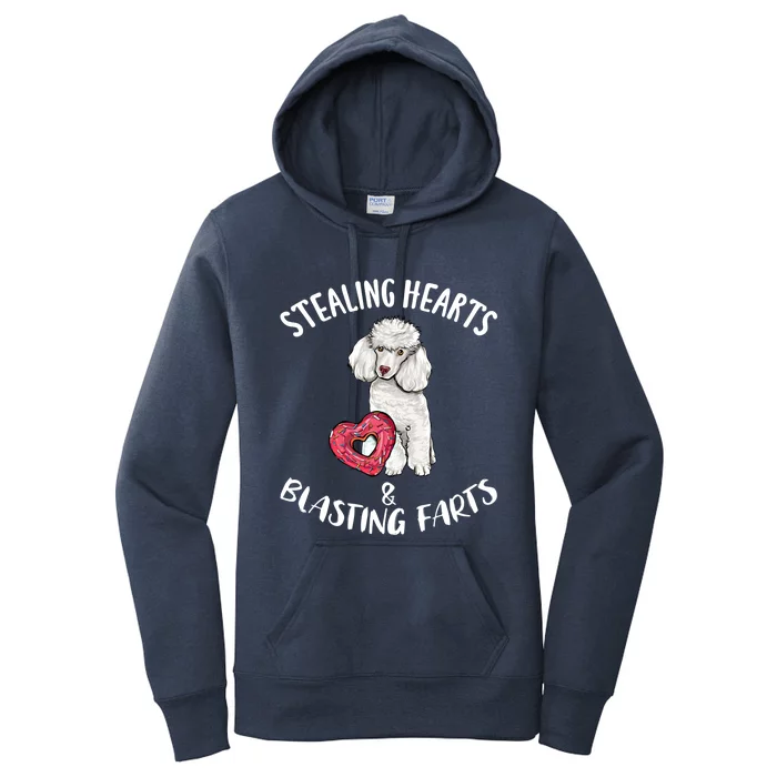 Stealing Hearts Blasting Farts Poodle Valentines Day Gift Women's Pullover Hoodie