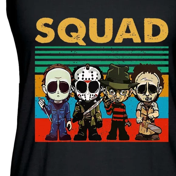 Squad Horror Character Horror Movies Fan Lover Halloween Ladies Essential Flowy Tank