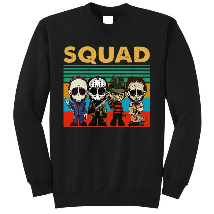 Squad Horror Character Horror Movies Fan Lover Halloween Tall Sweatshirt