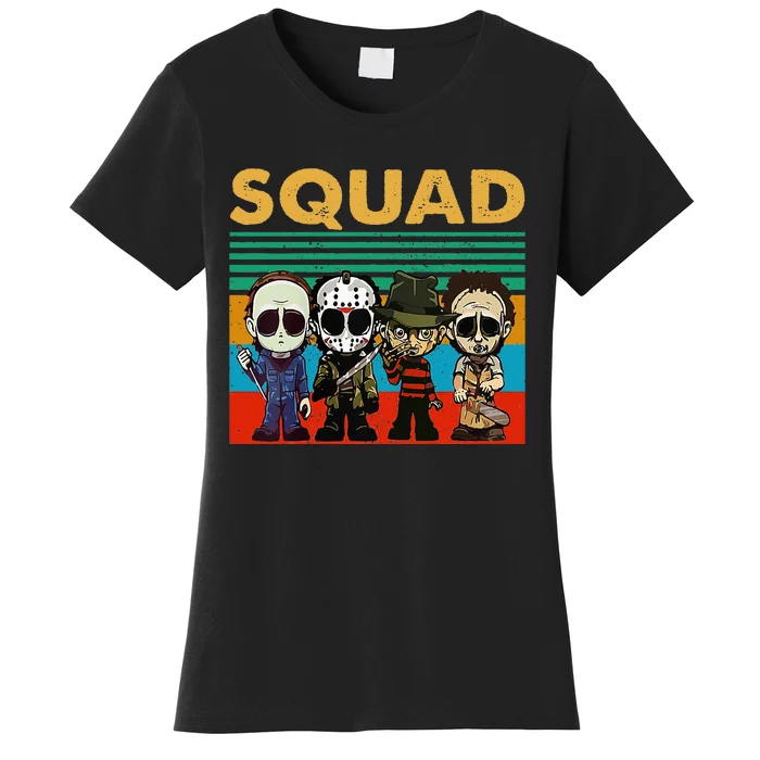 Squad Horror Character Horror Movies Fan Lover Halloween Women's T-Shirt