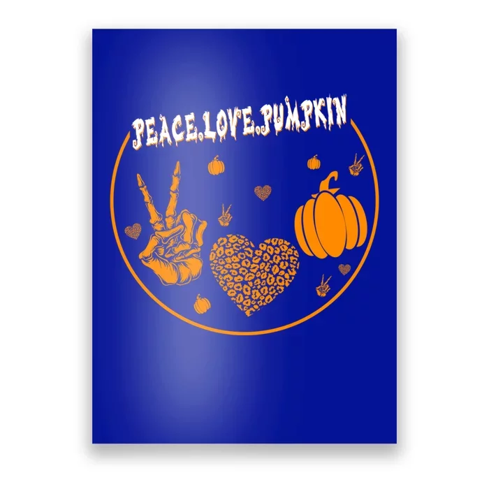 S Halloween Costume Peace Love Pumpkins Leopard Skull Gift Poster