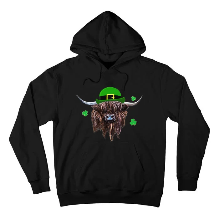 Scottish Highland Cow Saint Patrick's Day Derby Hat Tall Hoodie