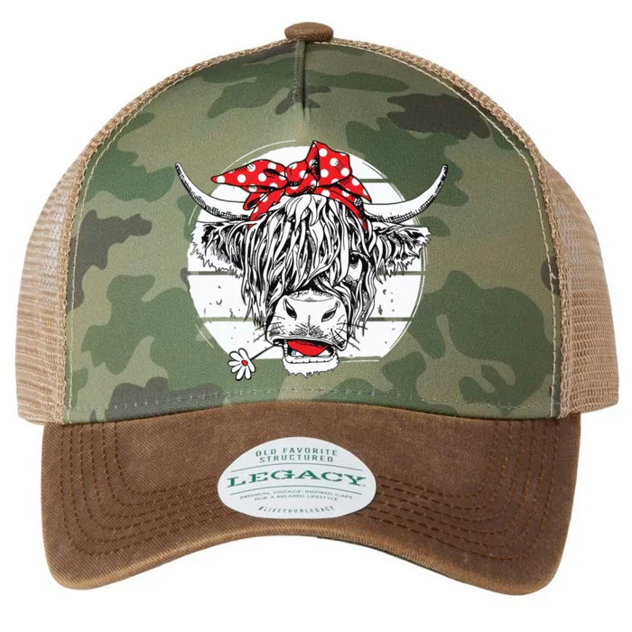 Scottish Highland Cow Cattle Hairy Cow Flowers Legacy Tie Dye Trucker Hat