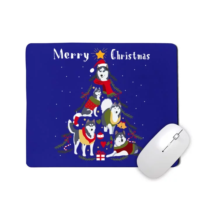 Siberian Husky Christmas Tree Xmas Dog Lover Gift Mousepad