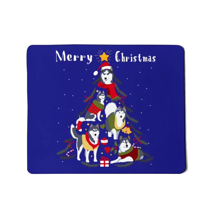 Siberian Husky Christmas Tree Xmas Dog Lover Gift Mousepad