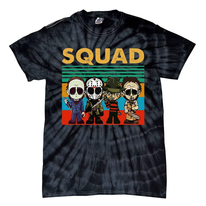 Squad Horror Character Horror Movies Fan Lover Halloween Tie-Dye T-Shirt