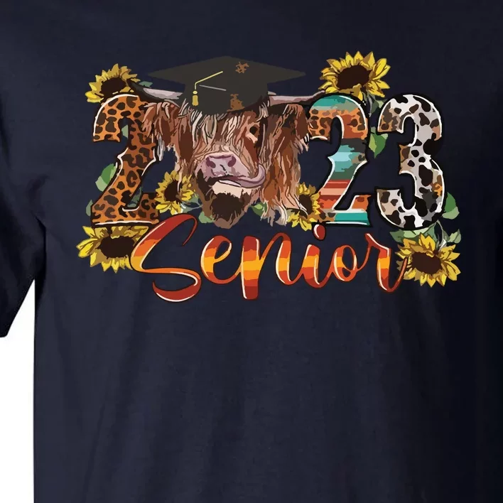 Senior Highland Cow Western Graduation Gift Class Tall T-Shirt