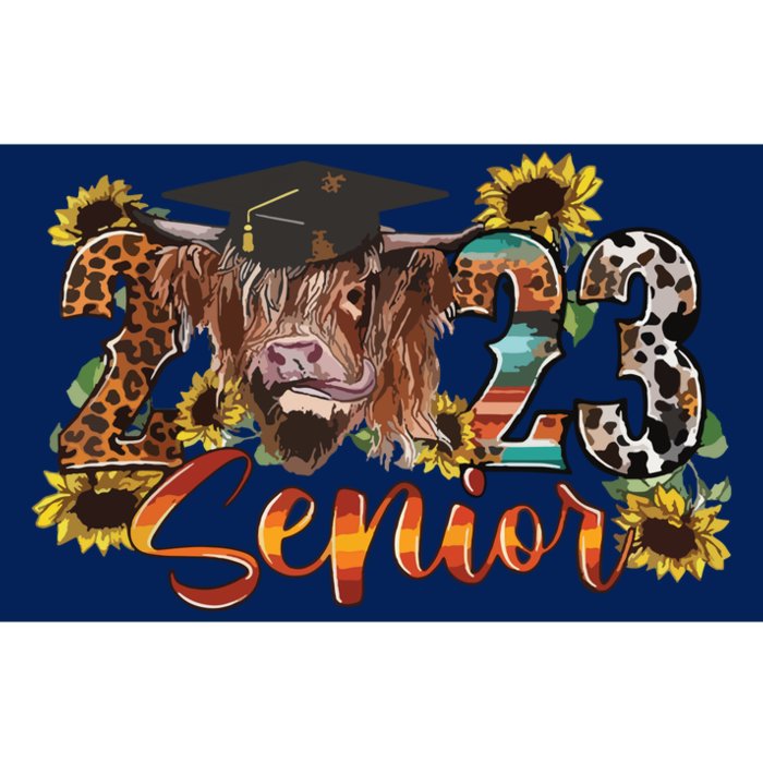 Senior Highland Cow Western Graduation Gift Class Bumper Sticker