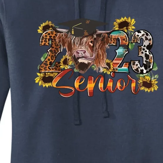 Senior Highland Cow Western Graduation Gift Class Women's Pullover Hoodie