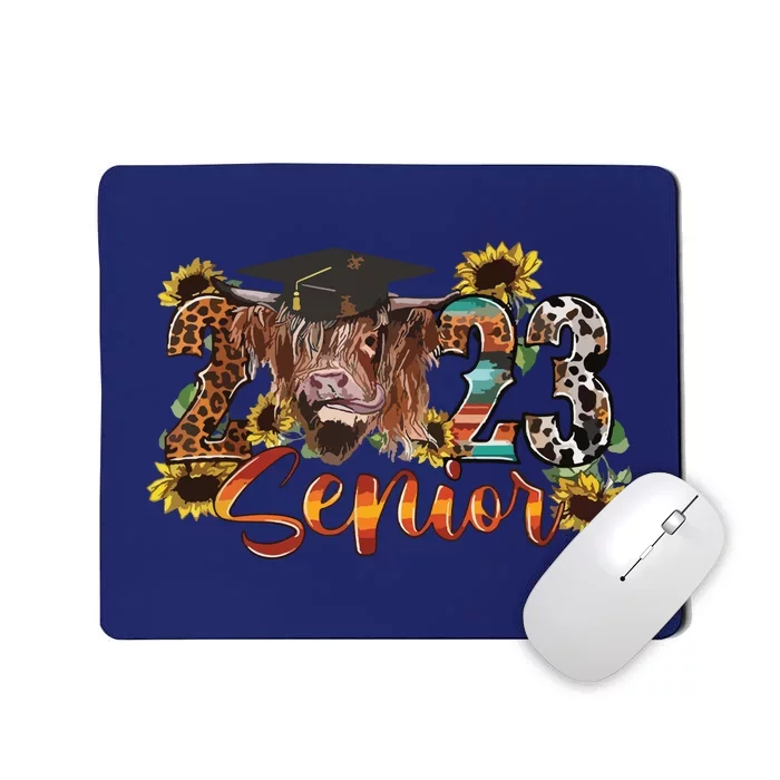 Senior Highland Cow Western Graduation Gift Class Mousepad