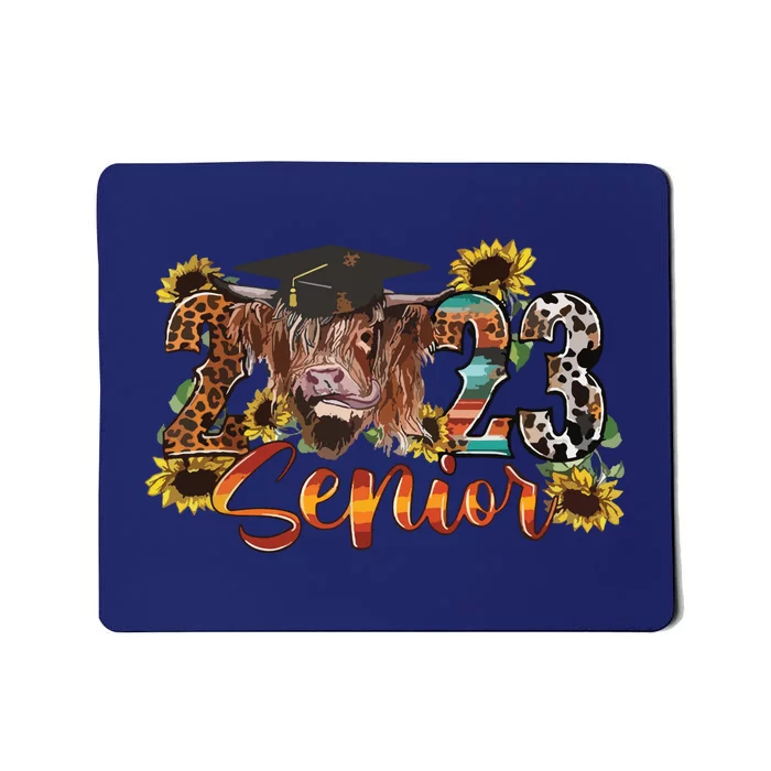 Senior Highland Cow Western Graduation Gift Class Mousepad