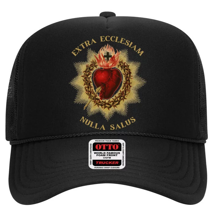 Roman Catholic Sacred Heart Conservative Gift High Crown Mesh Trucker Hat