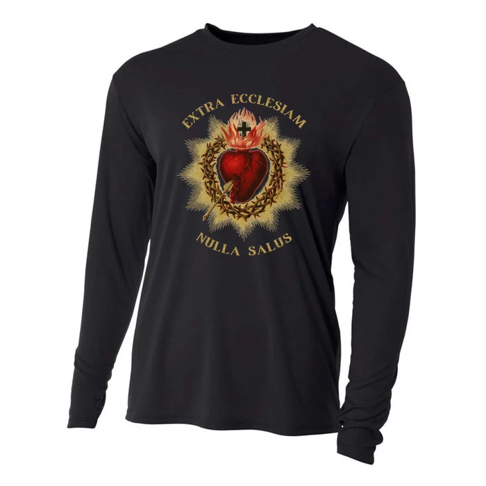 Roman Catholic Sacred Heart Conservative Gift Cooling Performance Long Sleeve Crew