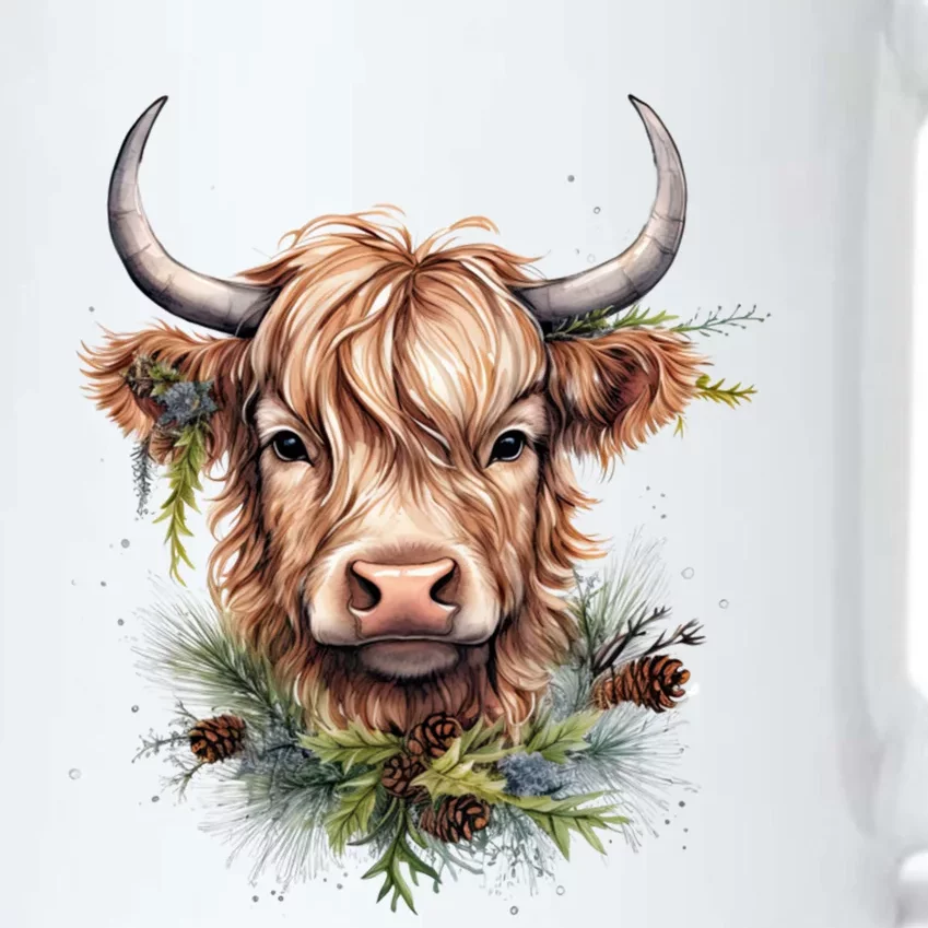 Scottish Highland Cow Cattle Hairy Cow Christmas Meaningful Gift Black Color Changing Mug