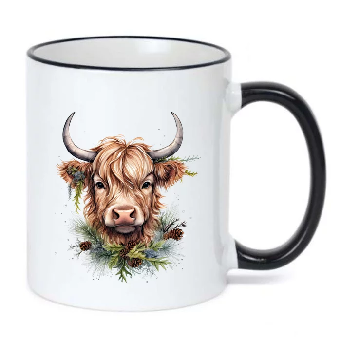 Scottish Highland Cow Cattle Hairy Cow Christmas Meaningful Gift Black Color Changing Mug