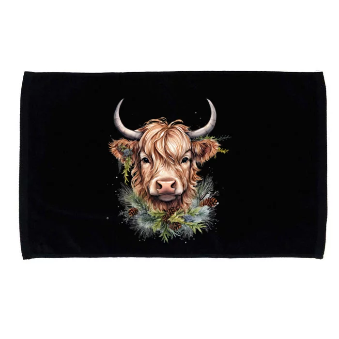 Scottish Highland Cow Cattle Hairy Cow Christmas Meaningful Gift Microfiber Hand Towel