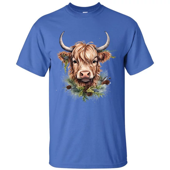 Scottish Highland Cow Cattle Hairy Cow Christmas Meaningful Gift Tall T-Shirt