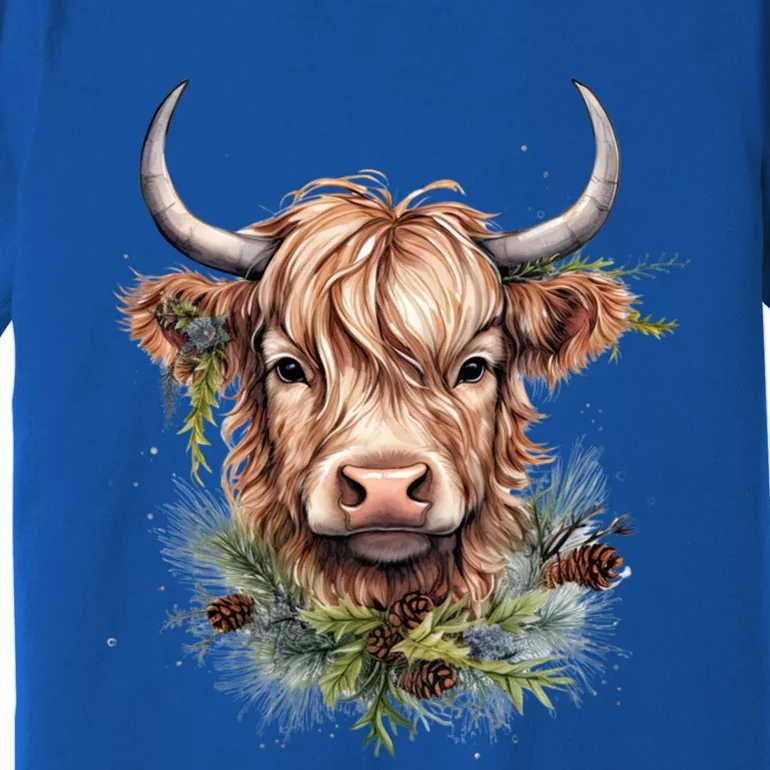 Scottish Highland Cow Cattle Hairy Cow Christmas Meaningful Gift Premium T-Shirt