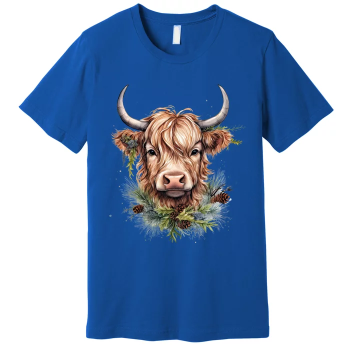 Scottish Highland Cow Cattle Hairy Cow Christmas Meaningful Gift Premium T-Shirt