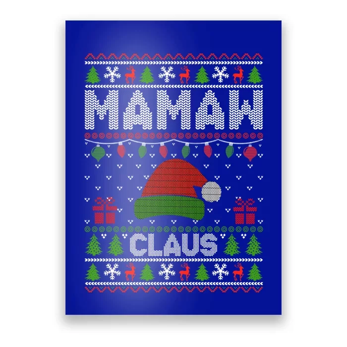 Santa Hat Christmas Light Mamaw Claus Ugly Xmas Holiday Gift Poster