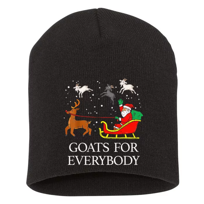 Spread Holiday Cheer with Hilarious Christmas Goats! Short Acrylic Beanie