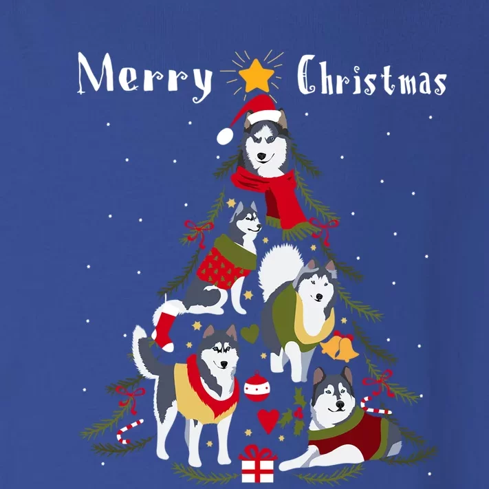 Siberian Husky Christmas Tree Xmas Dog Lover Gift Toddler Long Sleeve Shirt