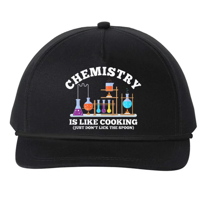 Science Humor Chemistry Is Like Cooking don't lick the Spoon Snapback Five-Panel Rope Hat