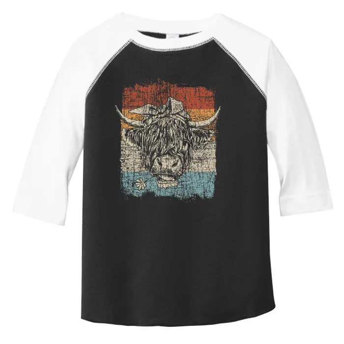 Scottish Highland Cow Cattle Hairy Cow Flowers Woman Toddler Fine Jersey T-Shirt