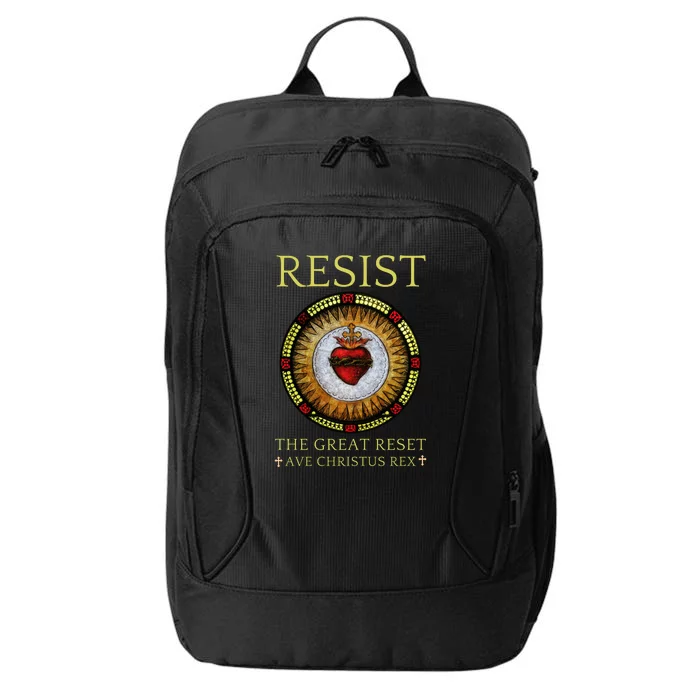 Sacred Heart Conservative Roman Catholic Great Reset Gift City Backpack