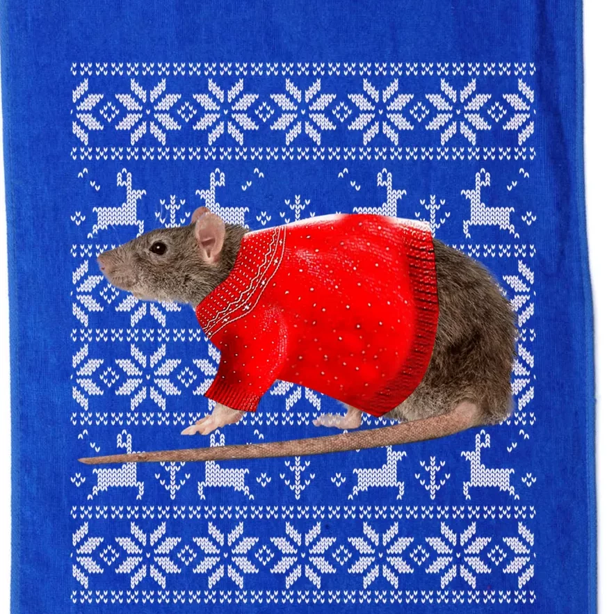 Santa Hat Christmas Lights Rat Ugly Xmas Sweater Gift Platinum Collection Golf Towel