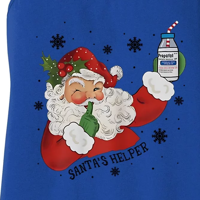 SantaS Helper Christmas Icu Nurse Crna Propofol Rn Cute Gift Women's Racerback Tank