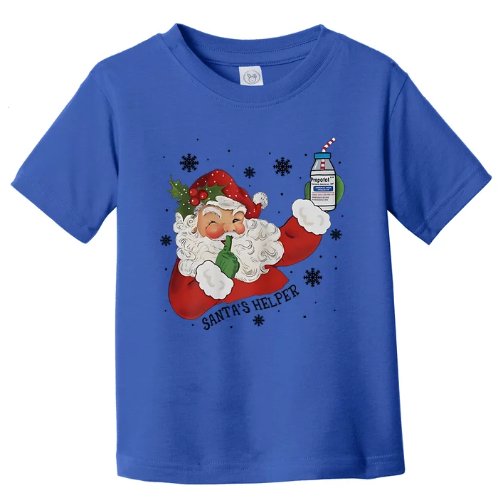 SantaS Helper Christmas Icu Nurse Crna Propofol Rn Cute Gift Toddler T-Shirt